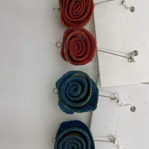 ARETES DE CASCARA DE NARANJA 3X1 CM ROJO