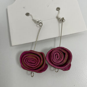 ARETES DE CASCARA DE NARANJA 3X1 CM ROSADOS